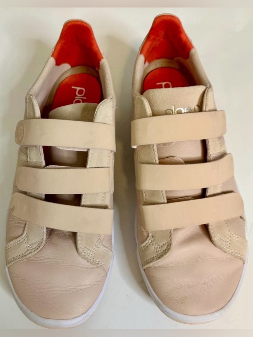 PLAE light pink Leather cameo rose  Triple-Strap Sneakers